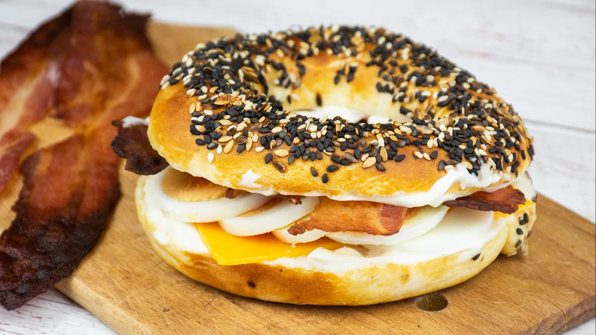 Bacon and egg bagel