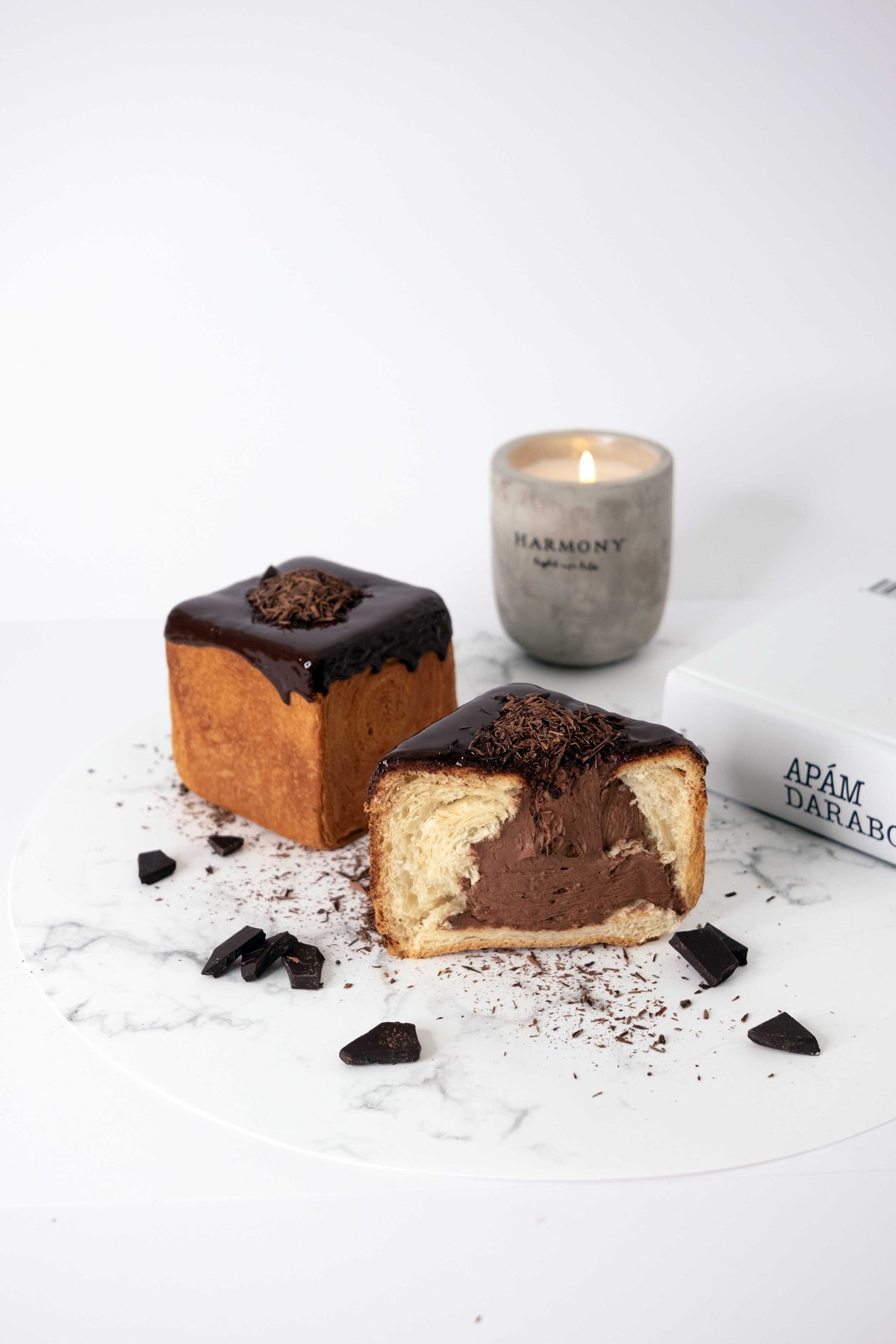 Csokoládé ganache kocka croissant