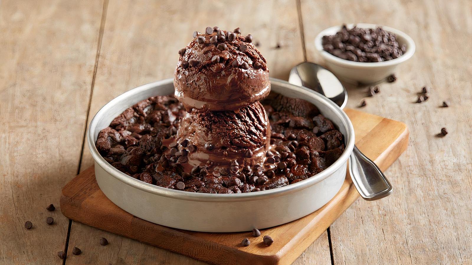 Triple Chocolate Pizookie Made With Ghirardelli