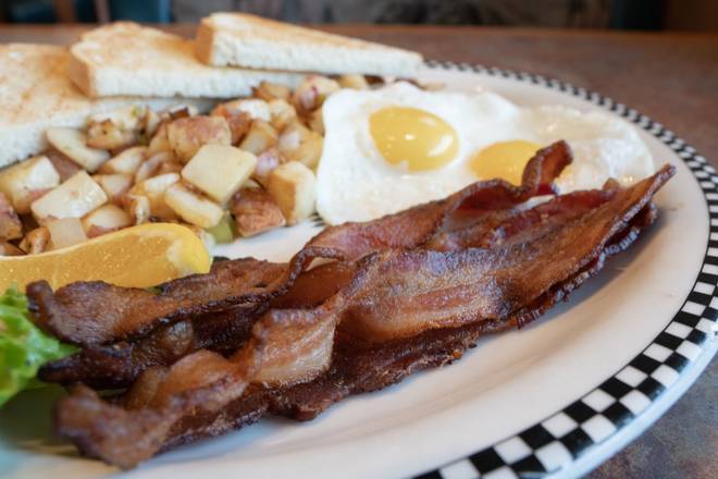 Thick-Cut Smoked Bacon and Eggs