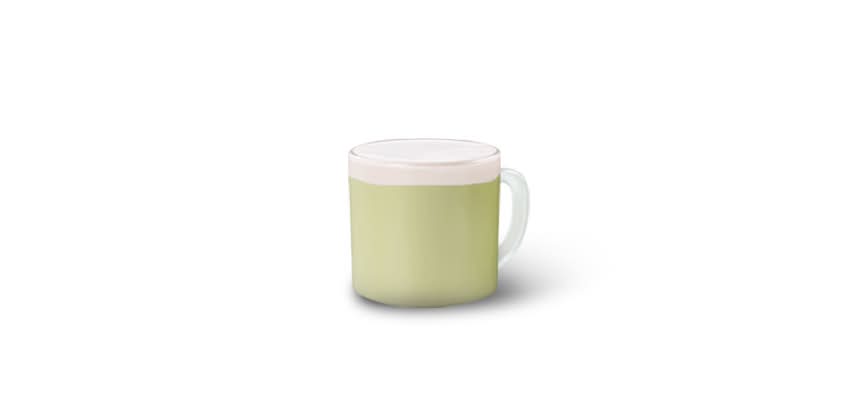 Hot Matcha Macaron Latte