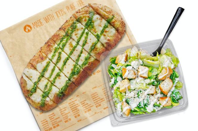 Pesto Garlic Cheesy Bread + choice of side