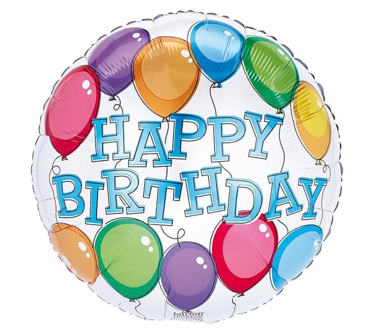 17'' Happy Birthday Balloon (White)