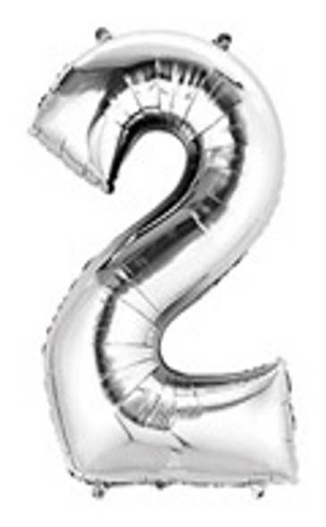33'' Silver Number 2 Balloon