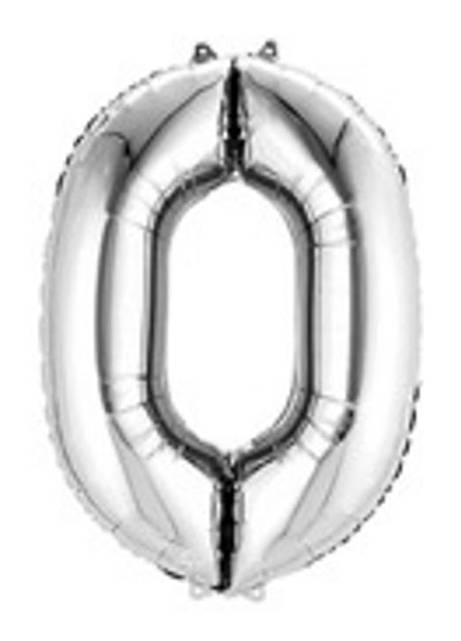 35'' Silver Number 0 Balloon