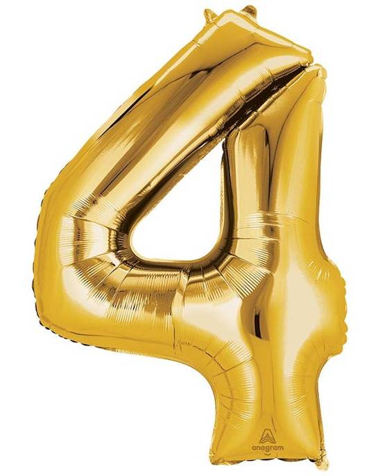 36'' Gold Number 4 Balloon
