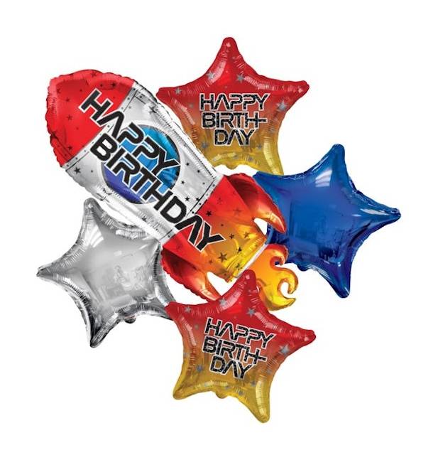 Happy Birthday Rocket Balloon Bouquet