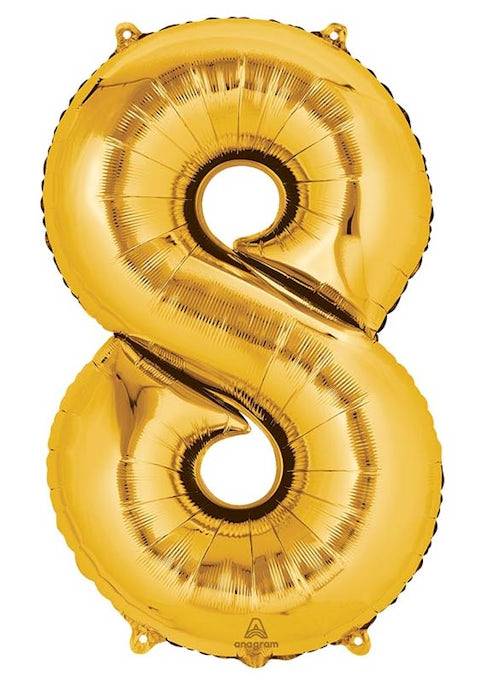 34'' Gold Number 8 Balloon