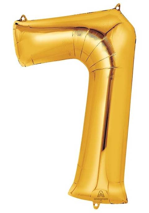 35'' Gold Number 7 Balloon