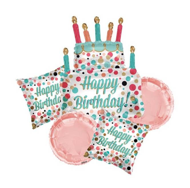 Happy Birthday Cake Balloon Bouquet