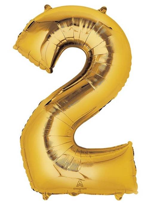 33'' Gold Number 2 Balloon