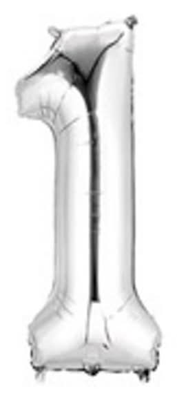 34'' Silver Number 1 Balloon