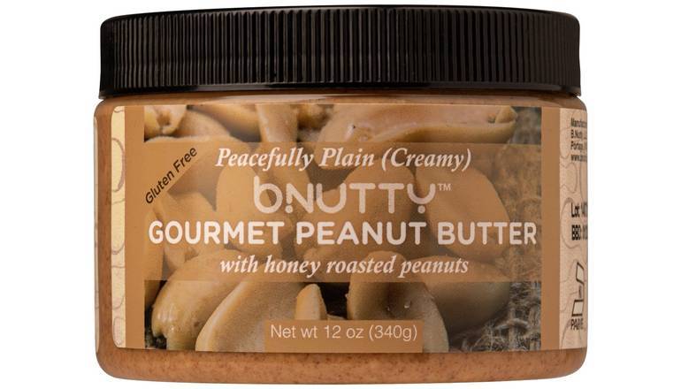 BNutty Peacefully Plain Creamy  Peanut Butter (12 0z Jar)