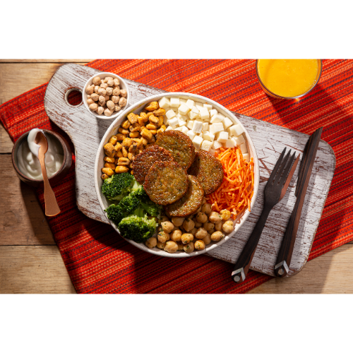 Bowl Arroz Integral com Faláfel Vegano