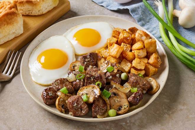 Steak Tips and Eggs (Steak & Seafood)