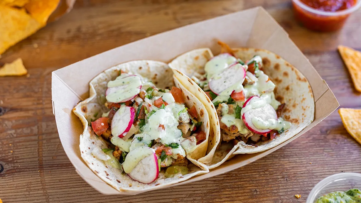 Chicken Tacos 2 Pieces + Onion Rings