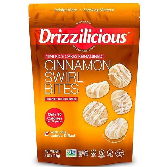 Drizzilicious Mini Rice Cakes Cinnamon Swirl