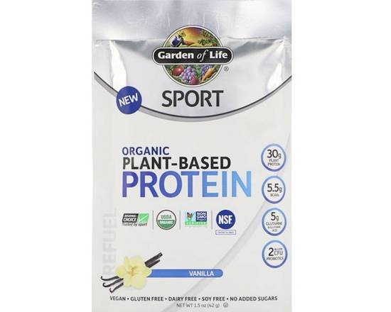 Garden of Life, Sport, Organic Plant-Based Protein, Vanilla Single