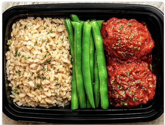 Juicy Turkey Meatballs with Green Beans