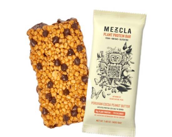 Mezcla Peruvian Cocoa Peanut Butter Rice Crispy, Protein Bar