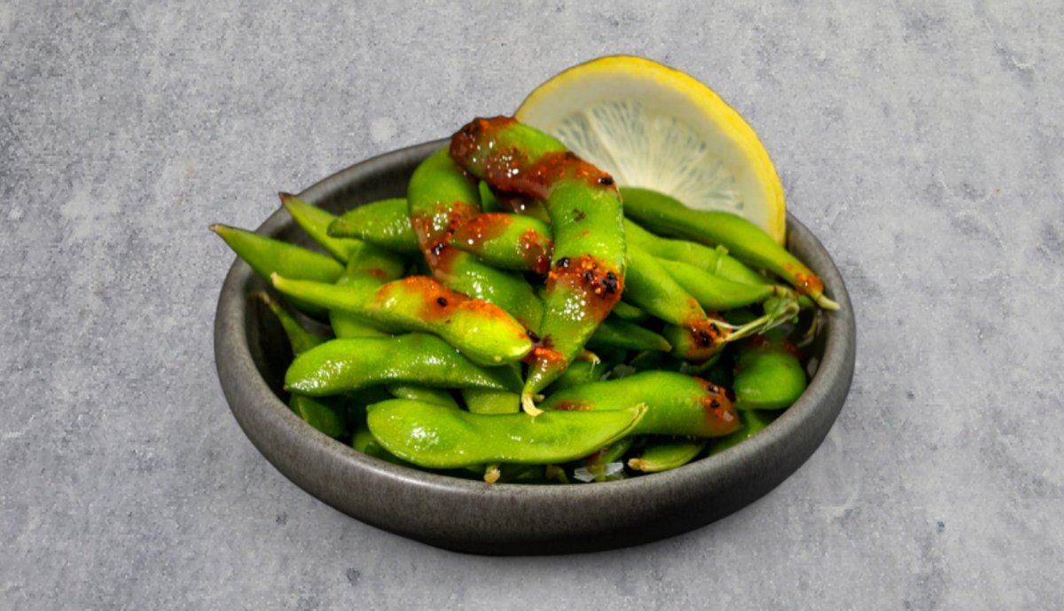 4. Spicy Edamame Bønner (V)