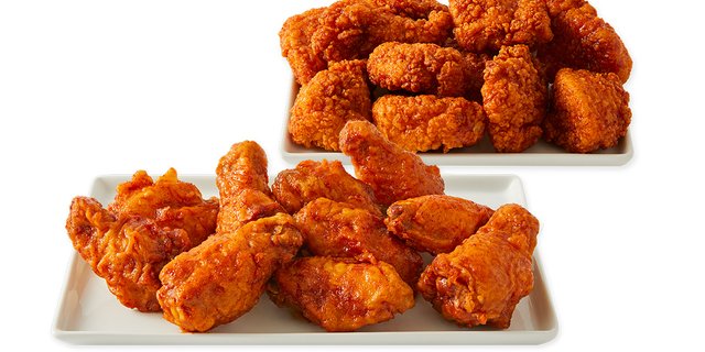 Mixed Boneless and Bone-In Wings