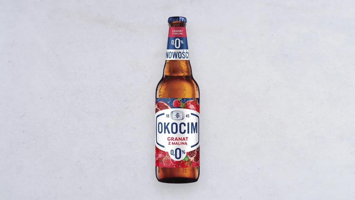 Piwo Okocim granat z maliną 0% 0,5 l