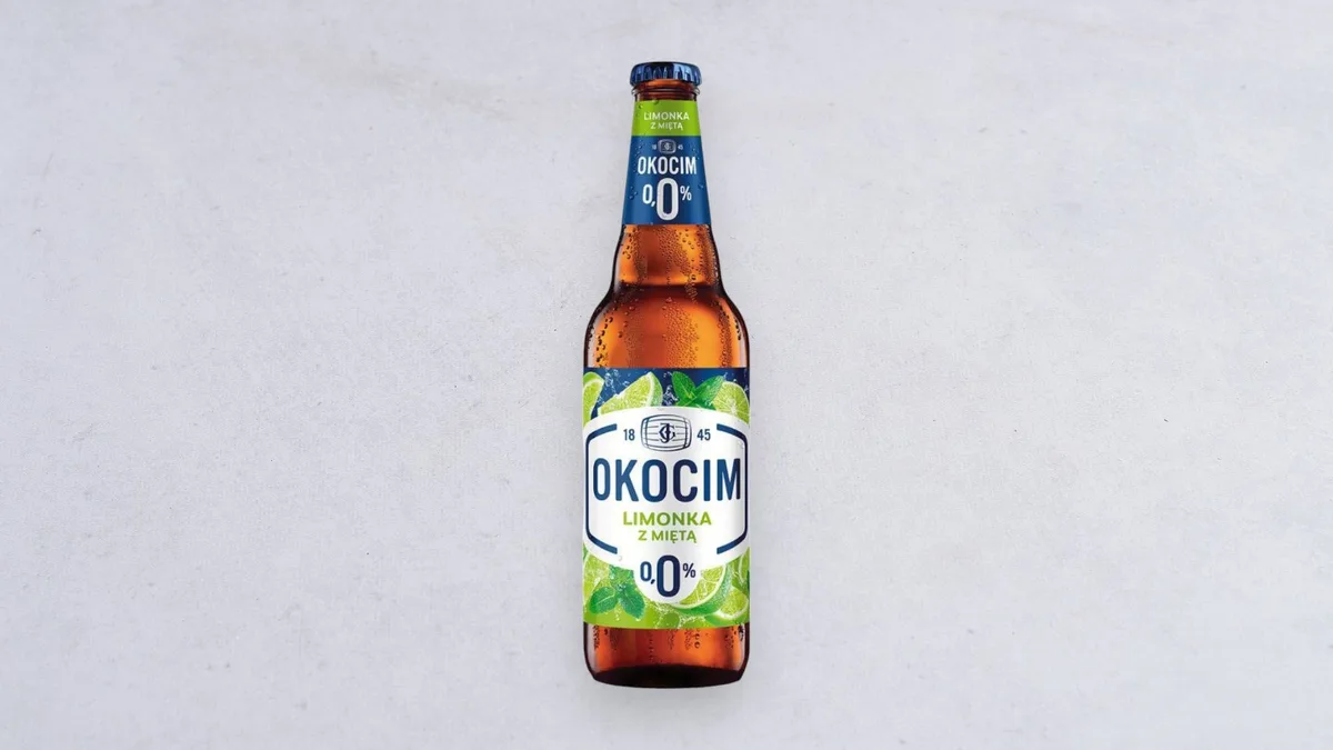 Piwo Okocim limonka z miętą 0% 0,5 l
