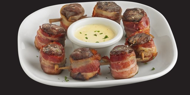 Bacon Wrapped Steak Skewers