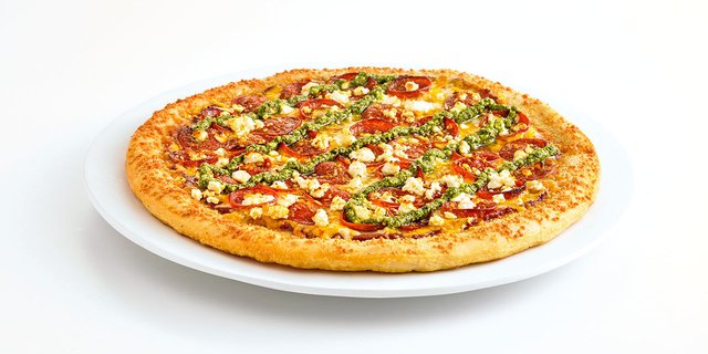 Pepperoni and Feta Pesto Gluten-Free Pizza