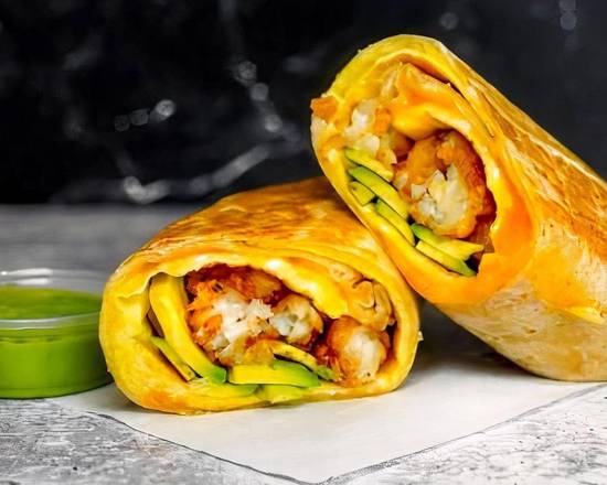 Avocado, Egg, and Cheddar Breakfast Burrito