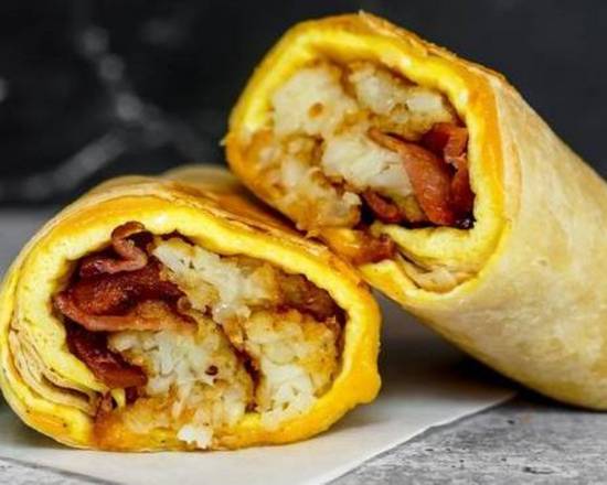 Bacon, Egg, and Cheddar Breakfast Burrito