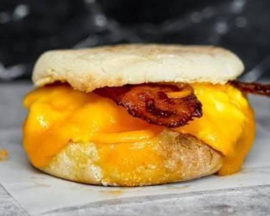 English Muffin, Bacon, Egg, and Cheddar