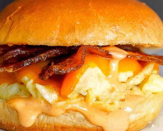 Kaiser Roll, Bacon, Egg, and Cheddar