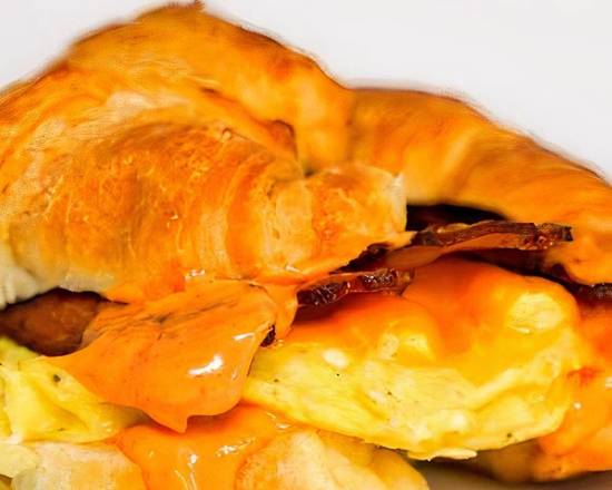 Croissant, Bacon, Egg, and Cheddar