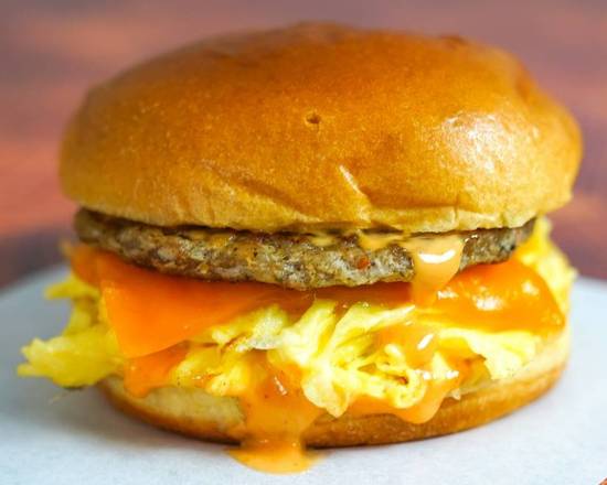 Sausage, Egg and Cheddar Sandwich