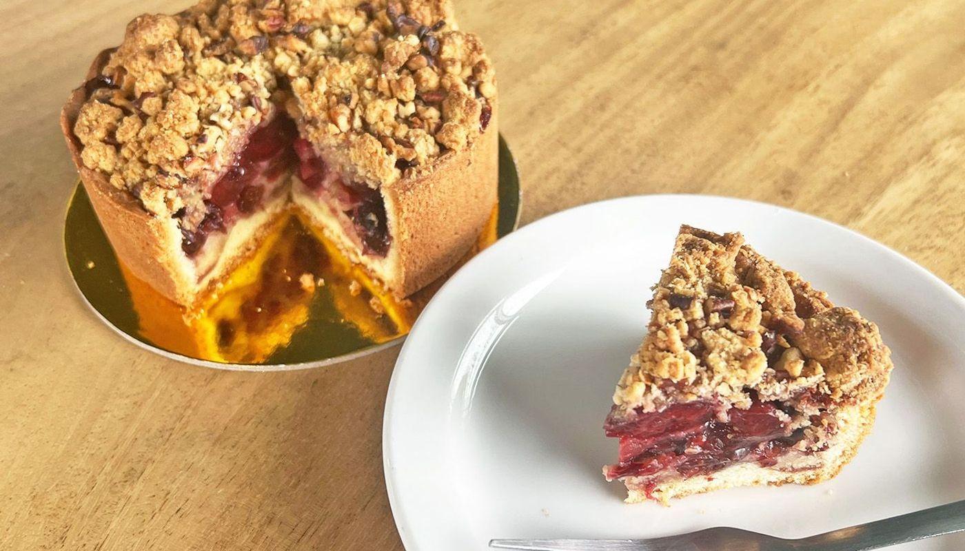 Cherry Almond Crumble Torte