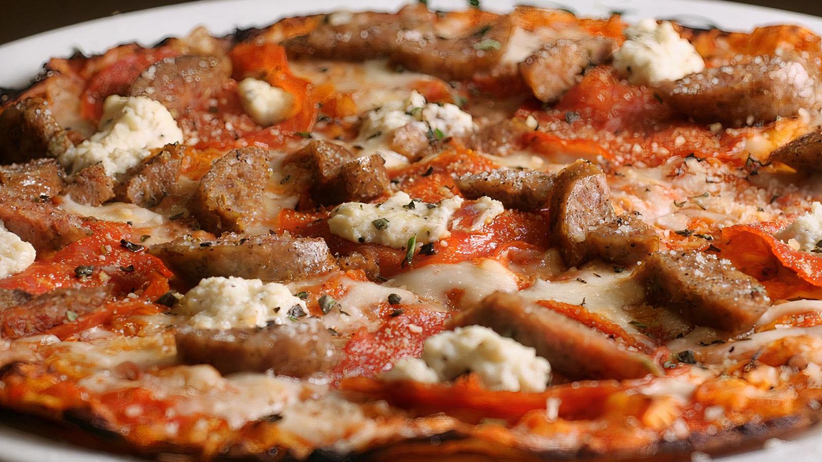 Sausage, Pepperoni and Ricotta Flatbread