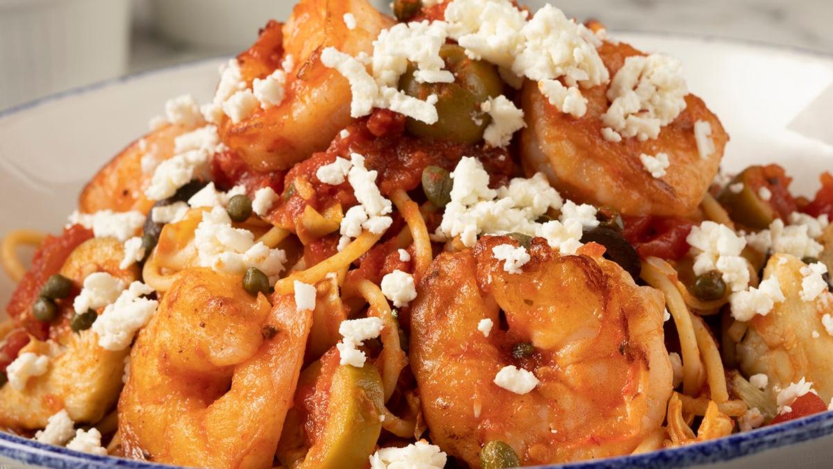 Sicilian Shrimp Spaghetti