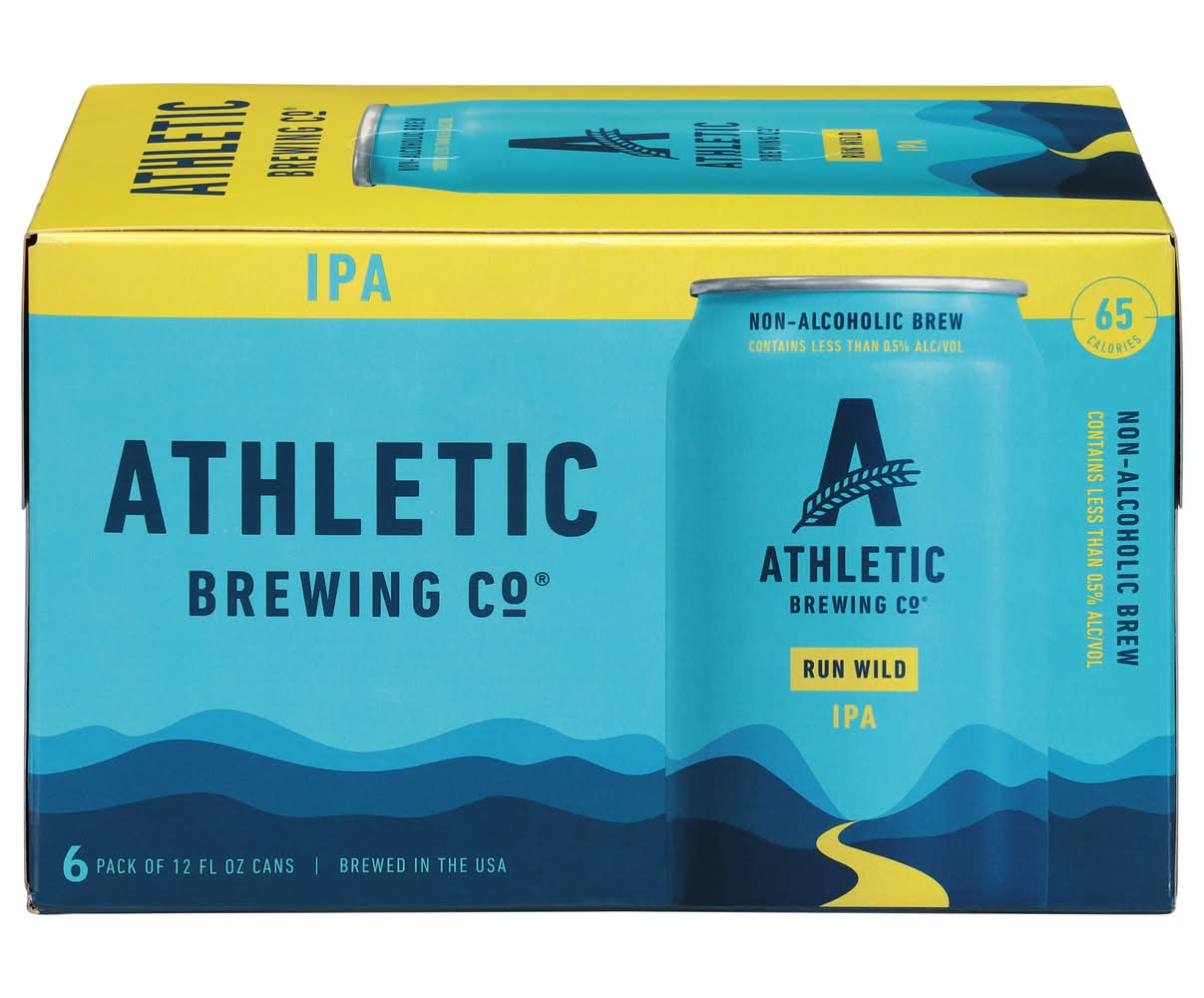 Athletic Brewing Co. Non Alcoholic Run Wild Ipa Beer (6 x 12 fl oz)