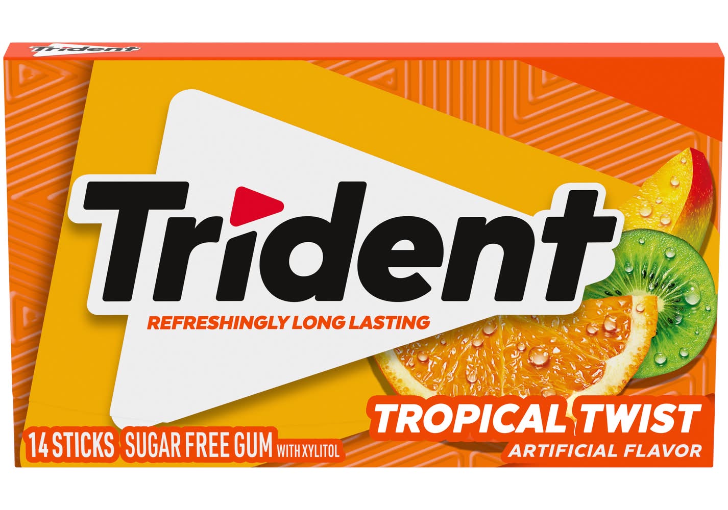 Trident Tropical Twist Sugar Free Gum With Xylitol (14 ct)