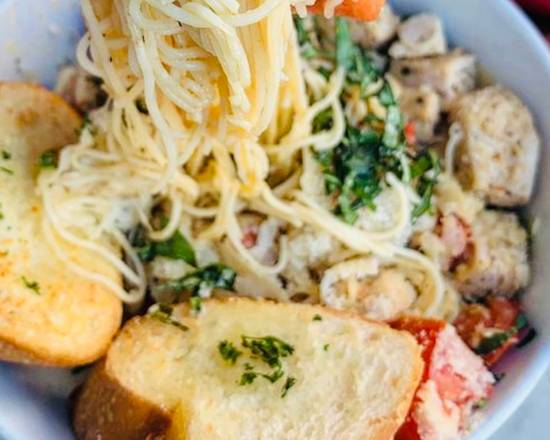 Capellini Checca with Chicken Pasta