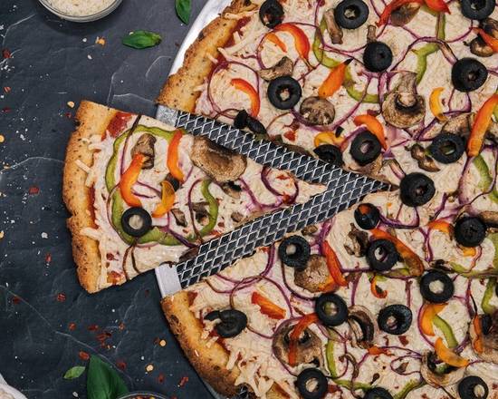 Cauliflower Crust Vegan Cheese Veggie Pizza