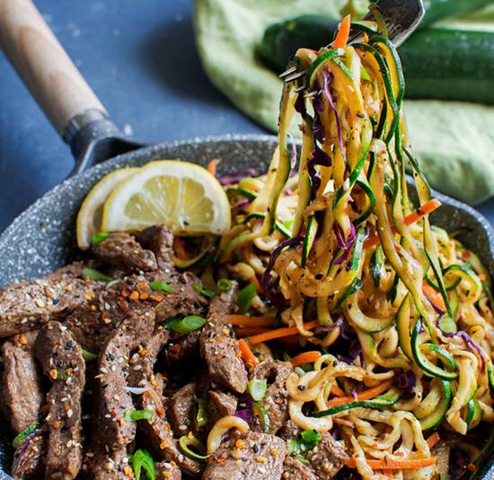 Chili-Garlic Beef w/ Stir Fry Noodles