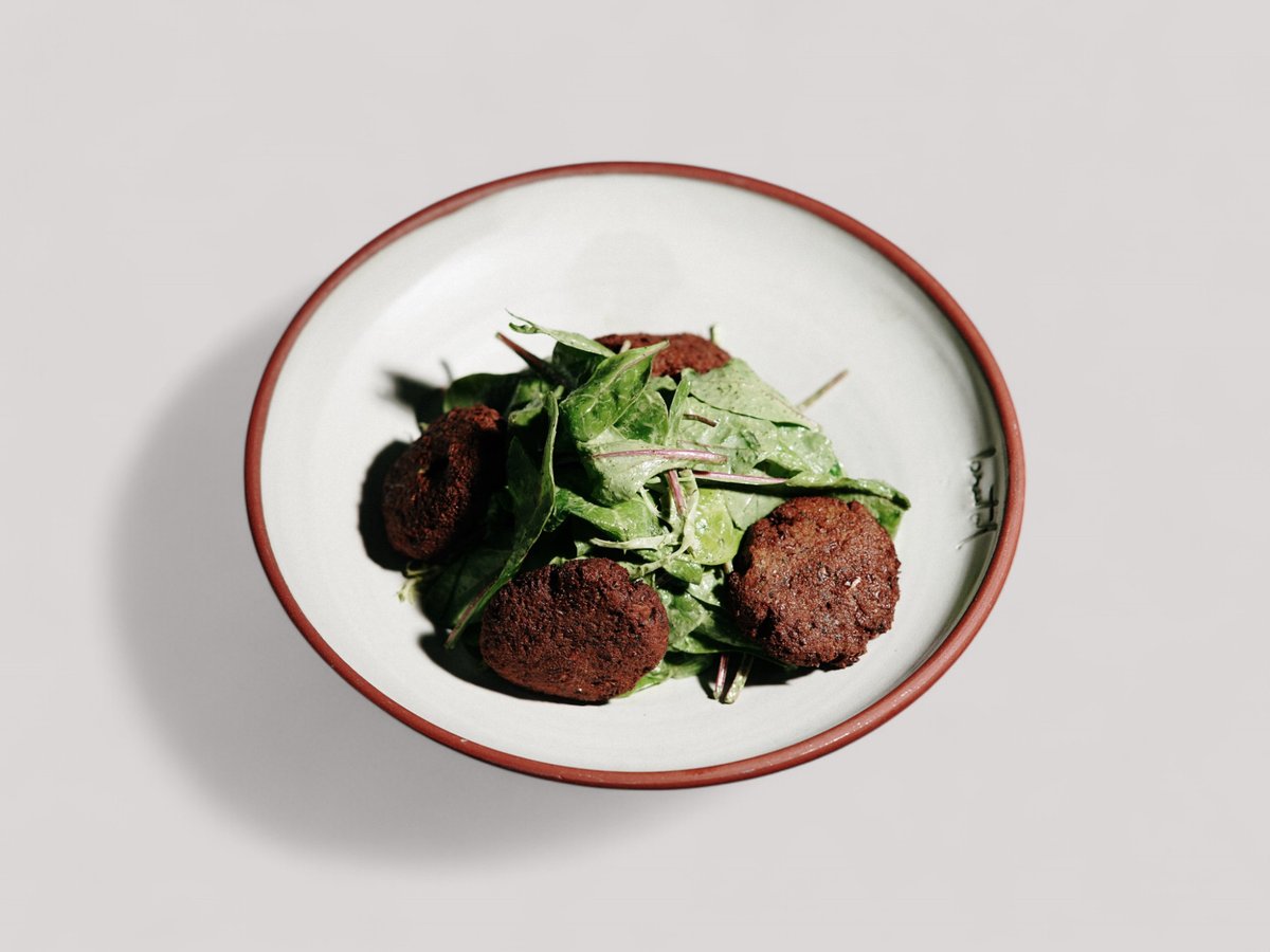 Baby Spinach and Falafel Meatball Salad