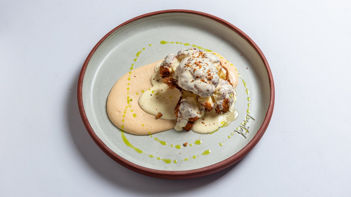 Caramelized Cauliflower with Pecorino Cream