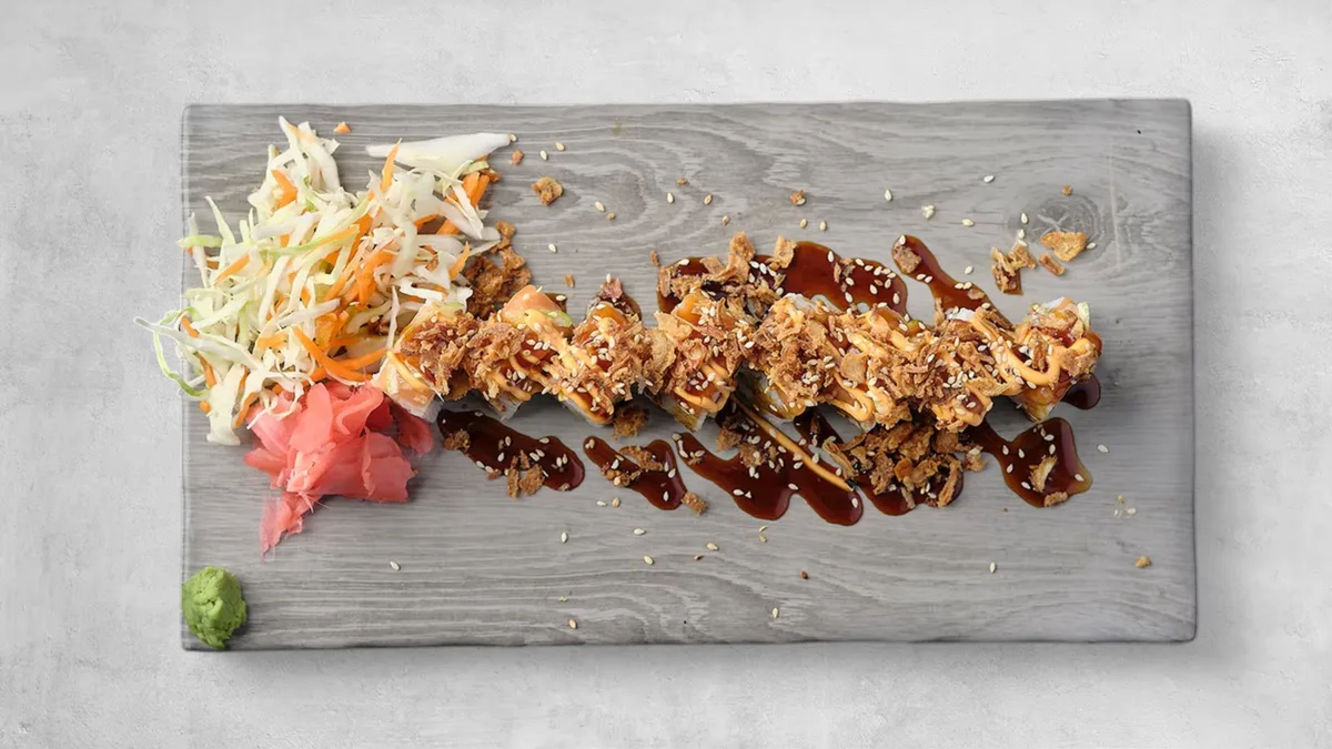 Lazac teriyaki tekercs