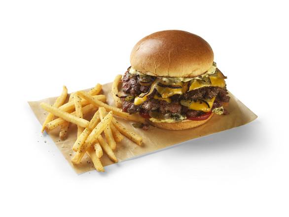 Bacon-Smashed Hatch Chile Burger