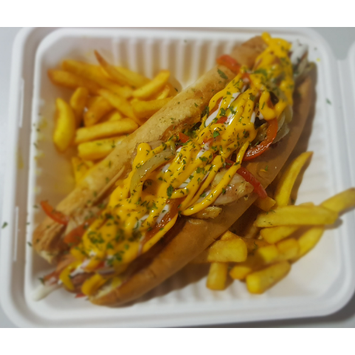 Combo Hot Dog Jumbo con Fajitas de Pollo a la Plancha