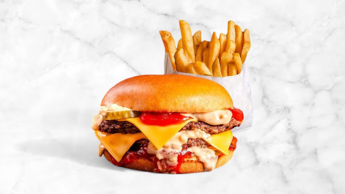Double Cheesy and fries